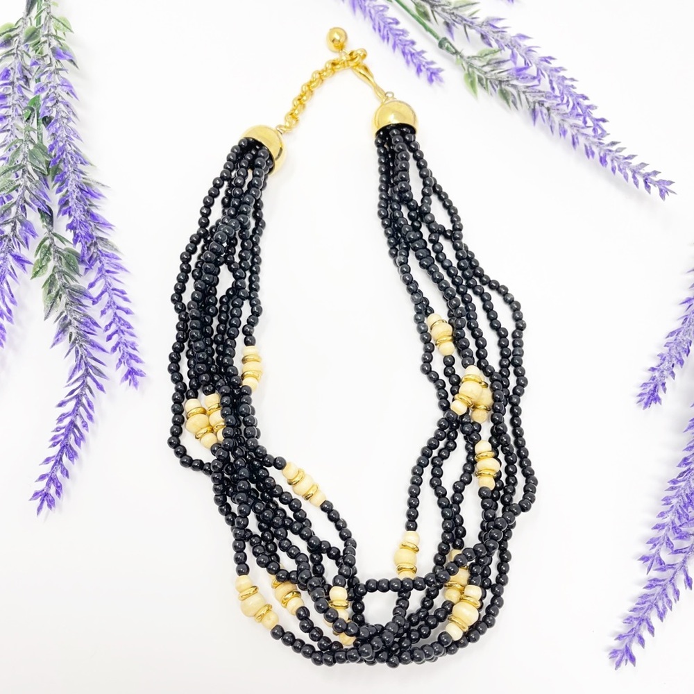 Napier Vintage Seed Bead Multi Strand Gaudy Necklace